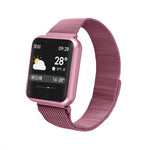 Sport Brazalette con dos correas metálicas y de caucho, disponible en negro, gris y rosa