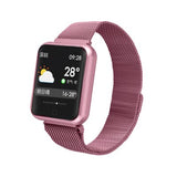 Sport Brazalette con dos correas metálicas y de caucho, disponible en negro, gris y rosa