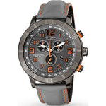 Reloj Ecodrive con correa gris de cuero