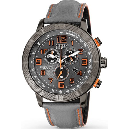 Reloj Ecodrive con correa gris de cuero
